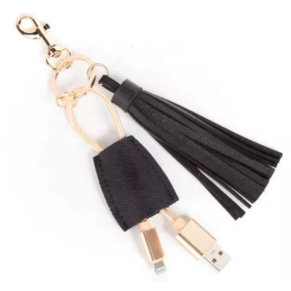 POWER UP IN STYLE - Smartphone Key Chain USB/iPhone Charging Cable w/Tassel. - Picture 10 of 16